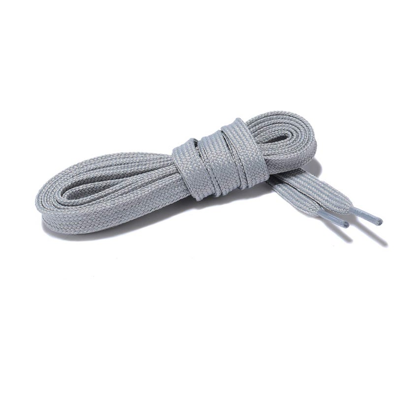 Curtual Wide Flat Athletic Shoelaces with Wide Shoelaces Flat Shoe Laces [2 Pairs] [6 Color][8 Size] for Sneakers and Shoes (54" inches (137 cm), Gray) - Image 3